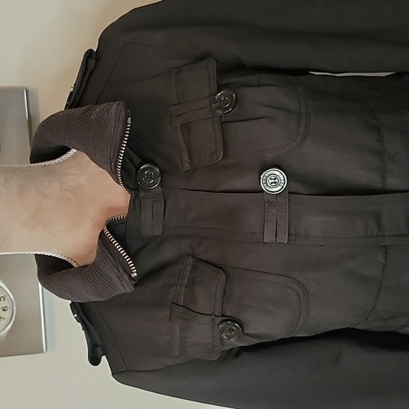 Zara Basic Coat, Size M, Zipper and Toggle Closure, 6 Pocket, Dark Dark Brown - Picture 2 of 13